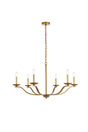 Trey 36 inch pendant in brass