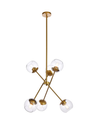 Axl 24 inch pendant in brass with clear shade