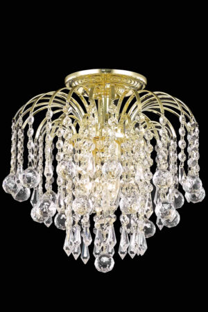 Addison Collection Flush Mount D12in H12in Lt:3 Gold Finish