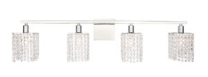 Phineas 4 light Chrome and Clear Crystals wall sconce