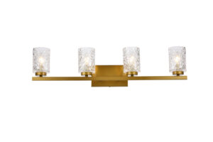 Cassie 4 lights bath sconce in brass with clear shade