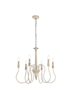 Flynx 6 lights pendant in weathered dove