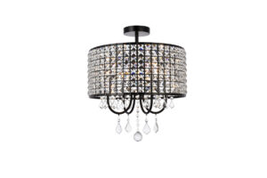 Elise 17 inch flush mount in black