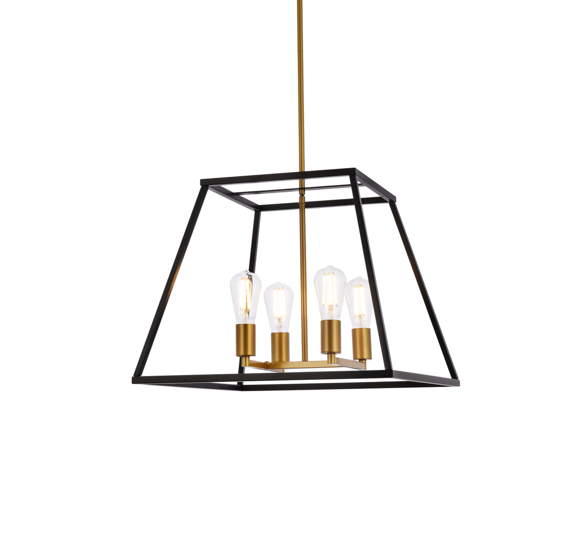 Declan 20 inch pendant in black and brass - Image 2