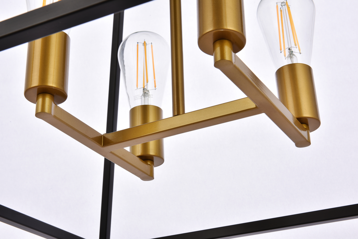 Declan 20 inch pendant in black and brass - Image 3