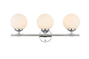 Ansley 3 light Chrome and frosted white Bath Sconce