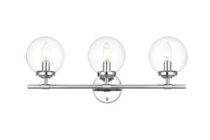 Ingrid 3 light Chrome and Clear Bath Sconce