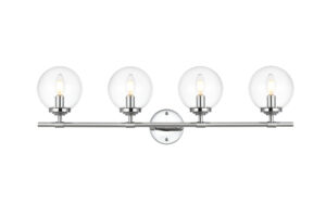 Ingrid 4 light Chrome and Clear Bath Sconce