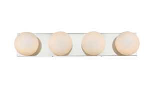 Jaylin 4 light Chrome and frosted white Bath Sconce