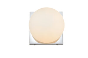 Jaylin 1 light Chrome and frosted white Bath Sconce