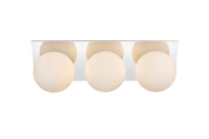 Jillian 3 light Chrome and frosted white Bath Sconce