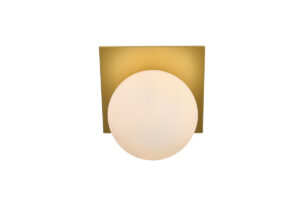 Jillian 1 light Brass and frosted white Bath Sconce