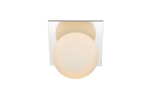 Jillian 1 light Chrome and frosted white Bath Sconce