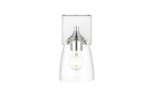 Gianni 1 light Chrome and Clear Bath Sconce