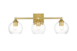 Foster 3 light Brass and Clear Bath Sconce