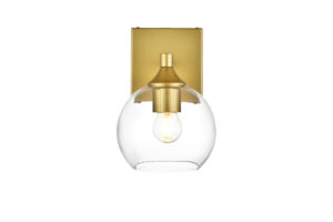 Foster 1 light Brass and Clear Bath Sconce