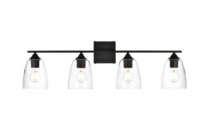 Harris 4 light Black and Clear Bath Sconce
