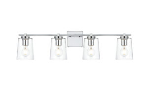 Kacey 4 light Chrome and Clear Bath Sconce