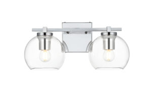 Juelz 2 light Chrome and Clear Bath Sconce
