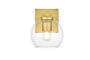 Juelz 1 light Brass and Clear Bath Sconce