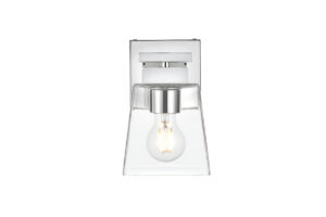 Merrick 1 light Chrome and Clear Bath Sconce