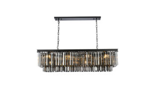 Sydney 12 light Matte Black Chandelier Silver Shade (Grey) Royal Cut Crystal