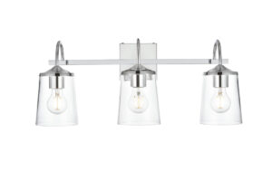 Avani 3 light Chrome and Clear Bath Sconce