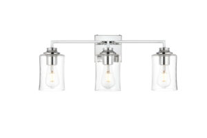 Ronnie 3 light Chrome and Clear Bath Sconce