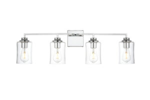 Ronnie 4 light Chrome and Clear Bath Sconce
