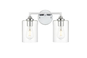 Mayson 2 light Chrome and Clear Bath Sconce