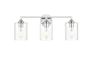 Mayson 3 light Chrome and Clear Bath Sconce