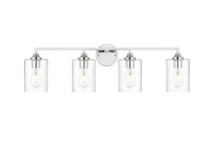 Mayson 4 light Chrome and Clear Bath Sconce
