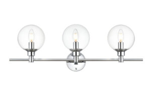 Jaelynn 3 light Chrome and Clear Bath Sconce