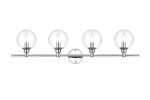 Jaelynn 4 light Chrome and Clear Bath Sconce