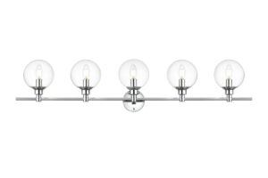 Jaelynn 5 light Chrome and Clear Bath Sconce