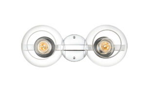 Rogelio 2 light Chrome and Clear Bath Sconce