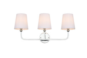 Colson 3 light Chrome and Clear Bath Sconce