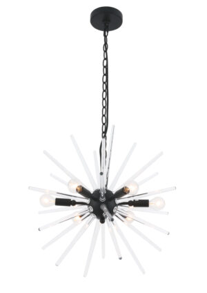 Horizon 6 light Black Pendant