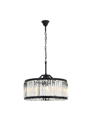 Chelsea 8 light Matte Black Chandelier Clear Royal Cut Crystal