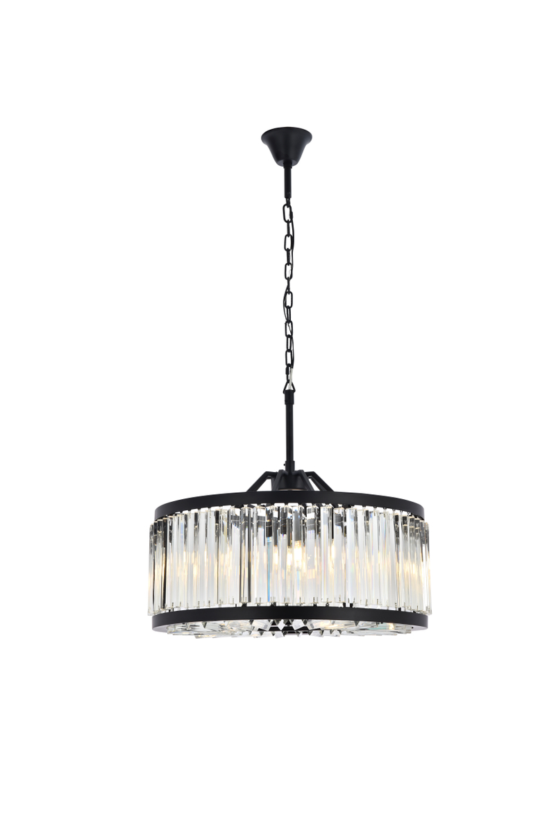 Chelsea 8 light Matte Black Chandelier Clear Royal Cut Crystal