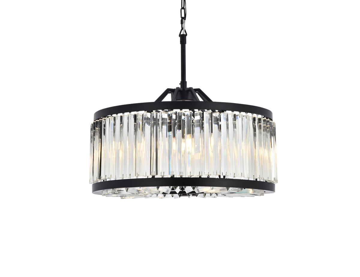 Chelsea 8 light Matte Black Chandelier Clear Royal Cut Crystal - Image 3