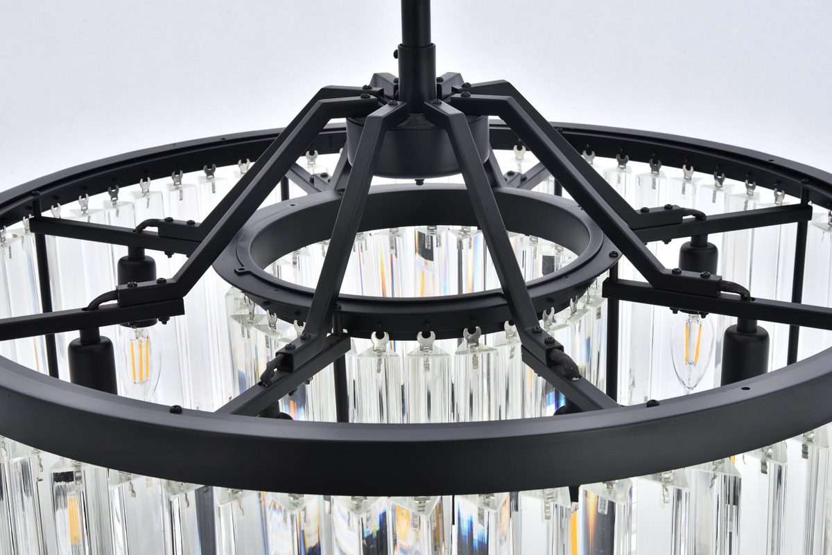Chelsea 8 light Matte Black Chandelier Clear Royal Cut Crystal - Image 5