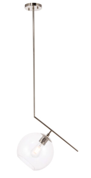 Ryland 1 light Chrome  and Clear glass pendant