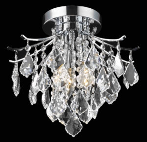 Amelia Collection Flush Mount D12in H12in Lt:3 Chrome Finish