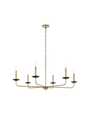 Cohen 42 inch pendant in black and brass
