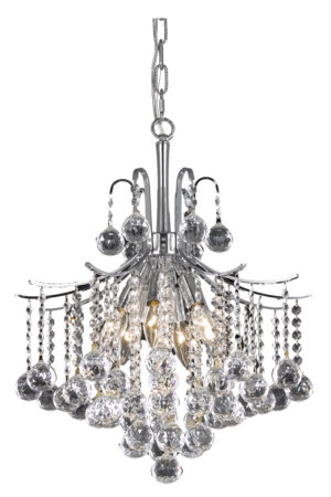 Amelia Collection Pendant D17in H20in Lt:6 Chrome Finish