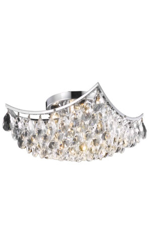Clara Collection Flush Mount D14in H7in Lt:4 Chrome Finish
