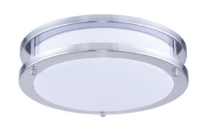 LED Surface Mount L:12 W:12 H:3 15W 1050LM 3000K white and Nickel Finish Acrylic Lens