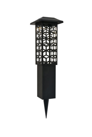 Outdoor black LED 3000K pathway light in pack of 2
