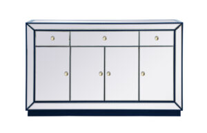 60 inch mirrored credenza in blue